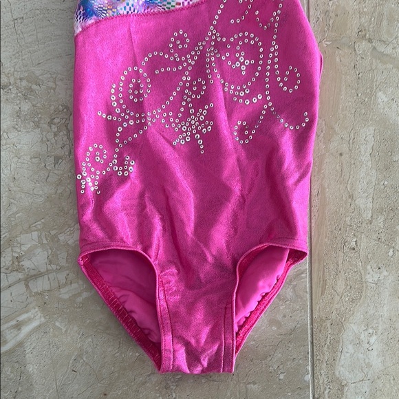 Pink Kids Gymnastics Leotard high quality hand made - Picture 3 of 5